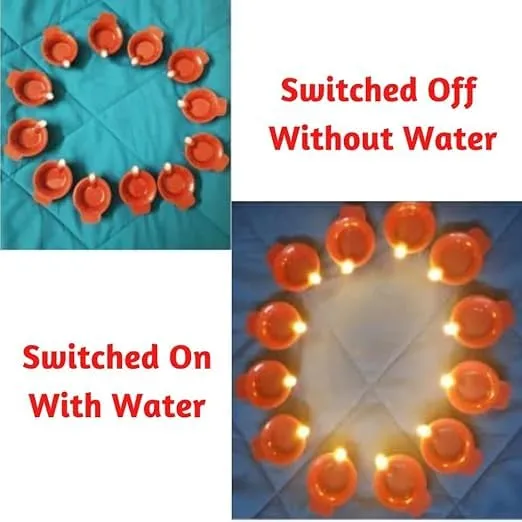 HKJ House Battery Operated Water Sensor Floating Candles LED Flameless Tealight Candles (9)