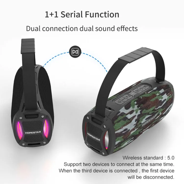 HOPESTAR H24 Pro TWS Bluetooth Speaker - Waterproof with Rhythm Light & Hands-free Calling for Outdoor Fun