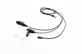 Impact Platinum Series 3-Wire Surveillance Kit with Silent Barrel Push-to-Talk (PTT) and Quick Disconnect Acoustic Tube M11-P3W-AT1