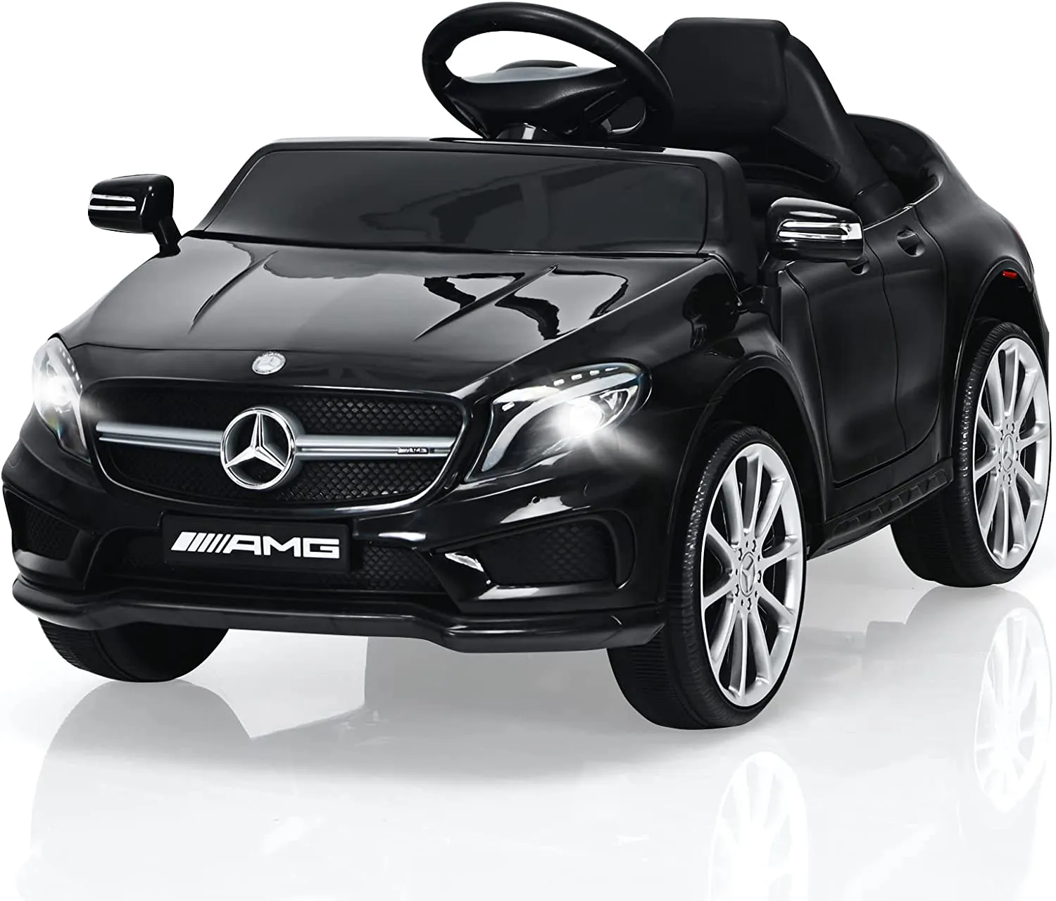 INFANS 12V Electric Kids Ride on Car, Licensed Mercedes Benz GLA45 Toy Car, Battery Powered Toy Vehicle