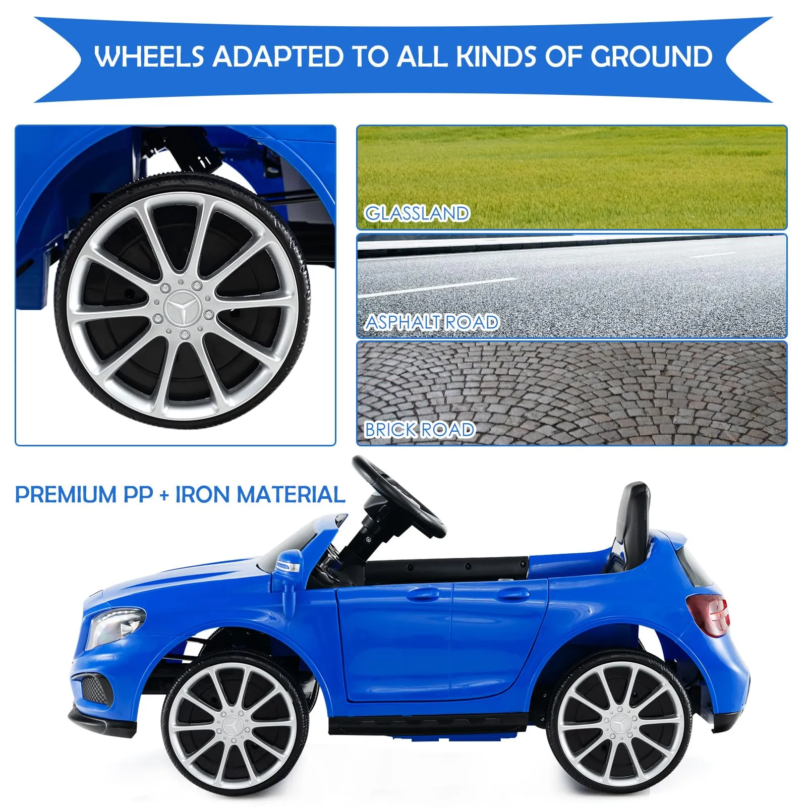 INFANS 12V Electric Kids Ride on Car, Licensed Mercedes Benz GLA45 Toy Car, Battery Powered Toy Vehicle