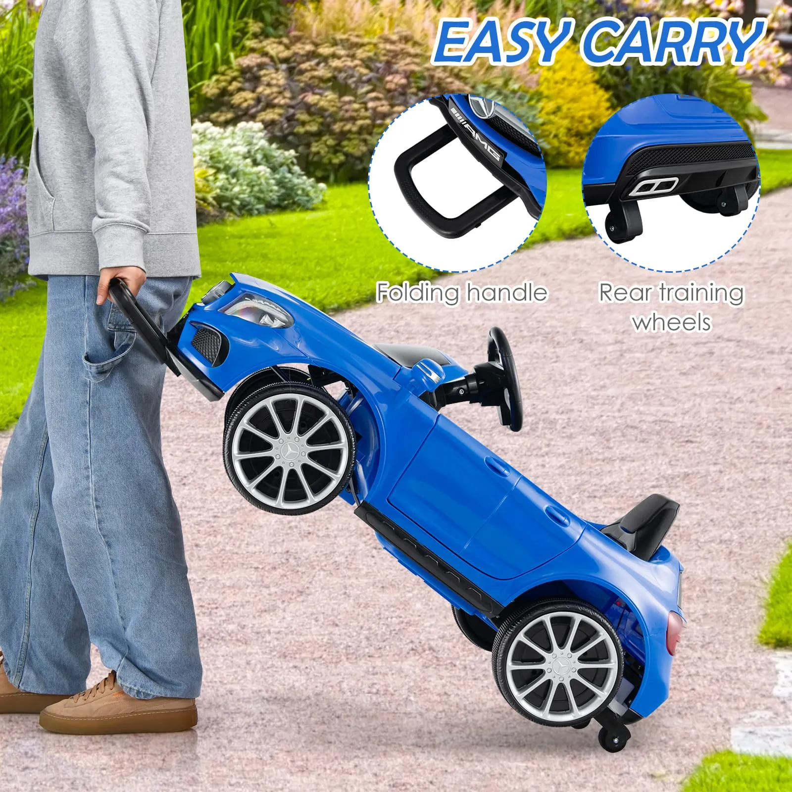 INFANS 12V Electric Kids Ride on Car, Licensed Mercedes Benz GLA45 Toy Car, Battery Powered Toy Vehicle