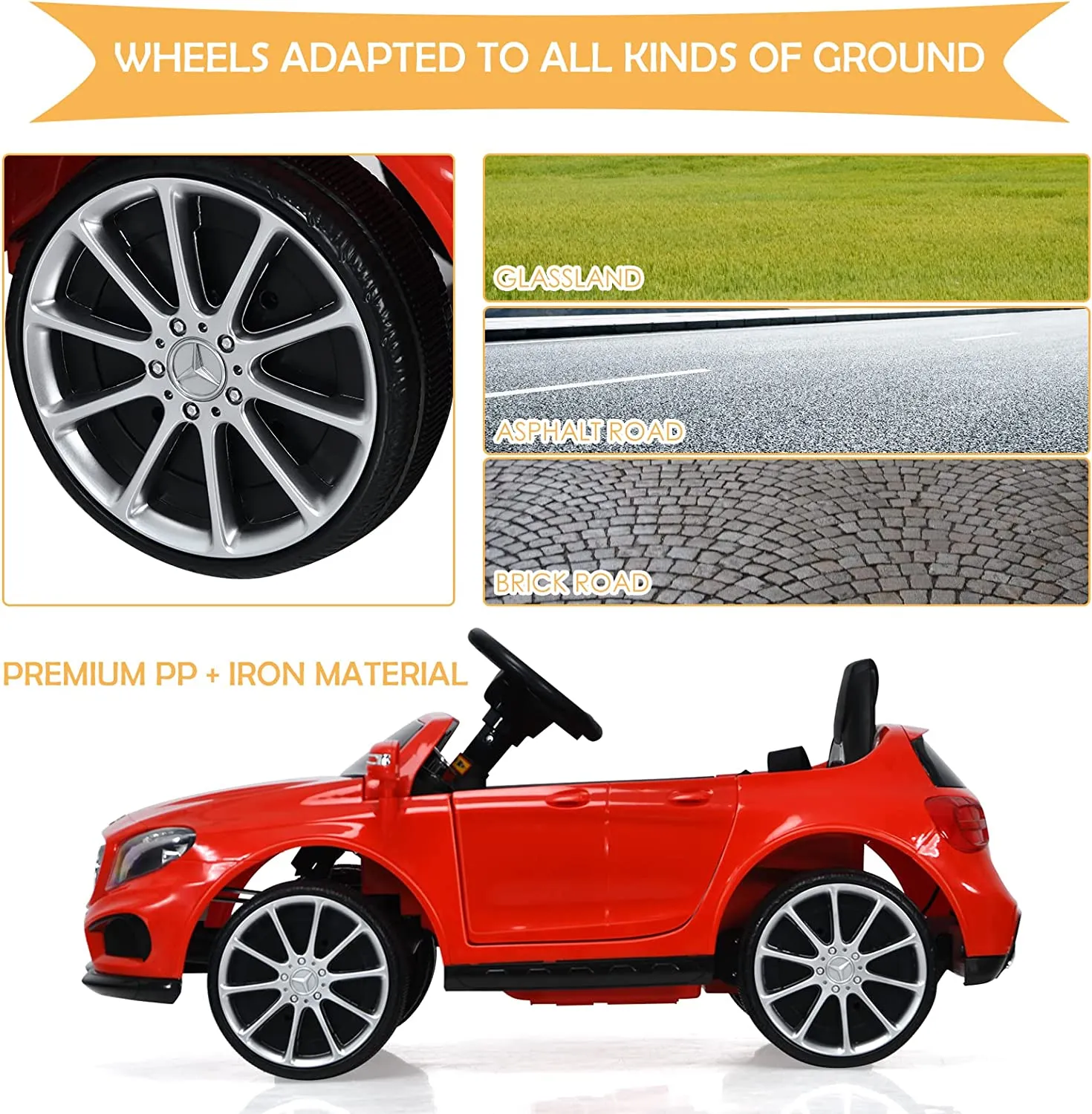 INFANS 12V Electric Kids Ride on Car, Licensed Mercedes Benz GLA45 Toy Car, Battery Powered Toy Vehicle