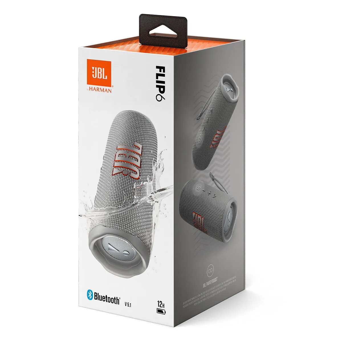JBL Flip 6 Waterproof Portable Speaker with gSport Silicone Sleeve (Gray)