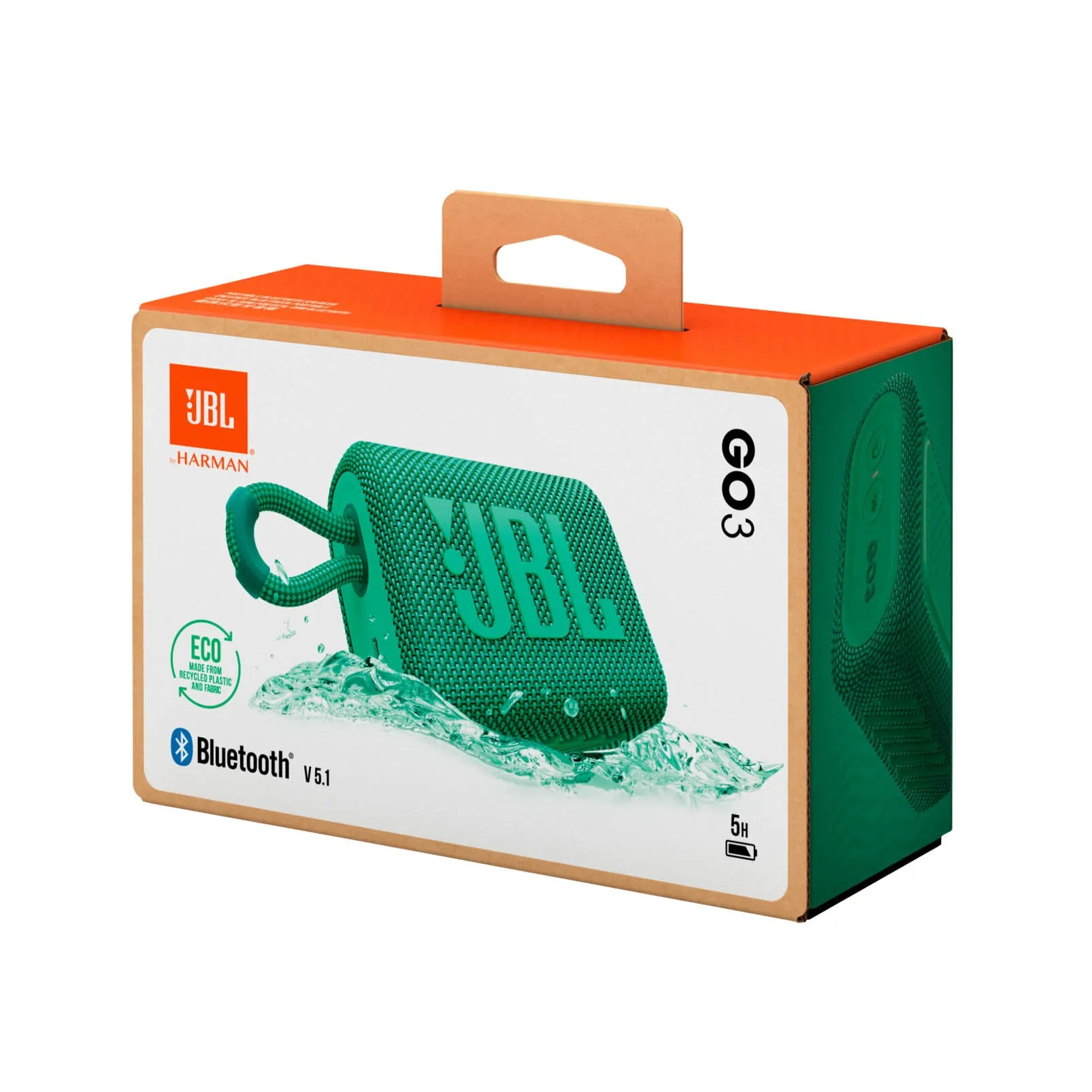 JBL Go 3 Eco Portable Stereo Bluetooth Speaker - Green