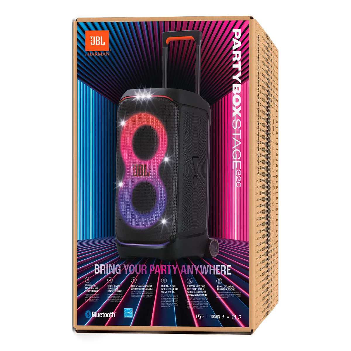 JBL PartyBox Stage 320 Portable Party Speaker with Wheels