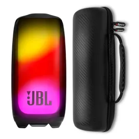 JBL Pulse 5 Waterproof Portable Bluetooth Speaker with gSport Carbon Fiber Case