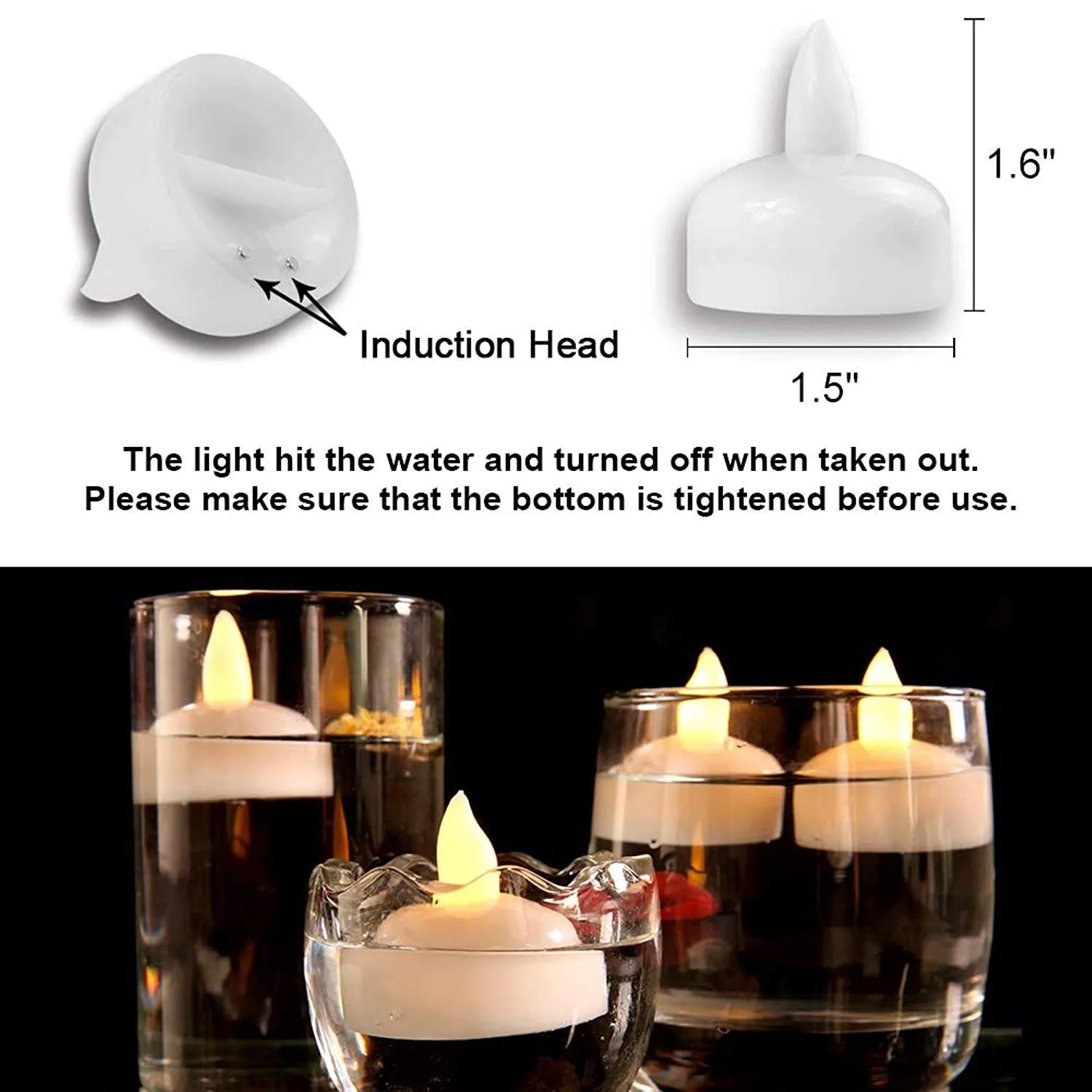 JENICO WORLD Plastic Floating Light Diya Led Light Diya Water Sensor Diwali ganpati Purpose Floating Candles Waterproof Floating Candles Party Decorations Water Activated Sensor (Pack of 30)