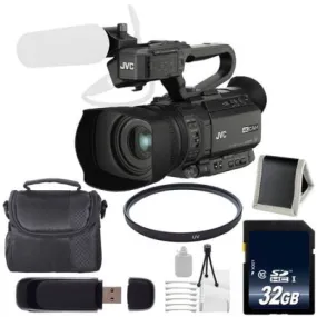 JVC GY-HM200 GYHM200 4KCAM Compact Handheld Camcorder   32GB SDHC Class 10 Memory Card   Carrying Case   62mm UV Filter