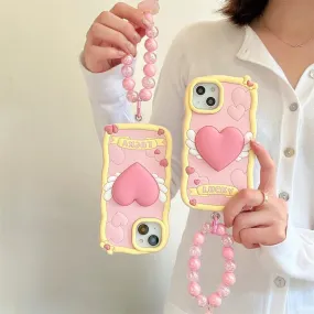 Kawaii Love Heart iPhone Case with Bracelet