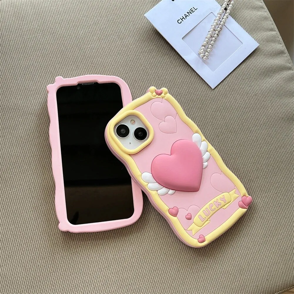Kawaii Love Heart iPhone Case with Bracelet