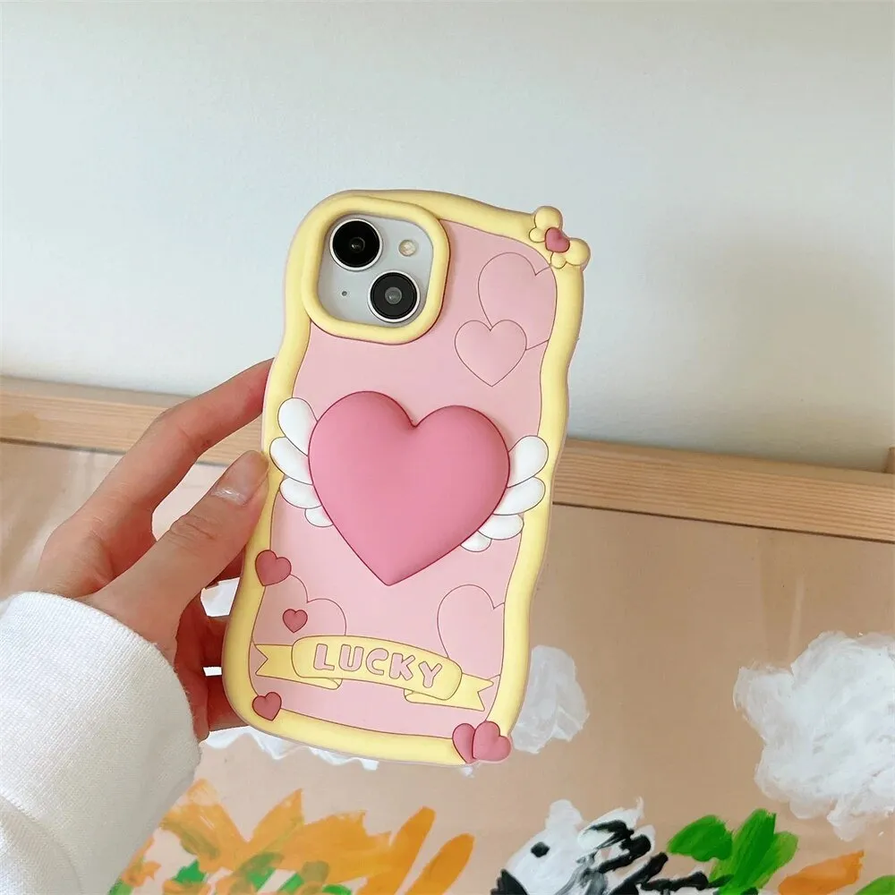 Kawaii Love Heart iPhone Case with Bracelet