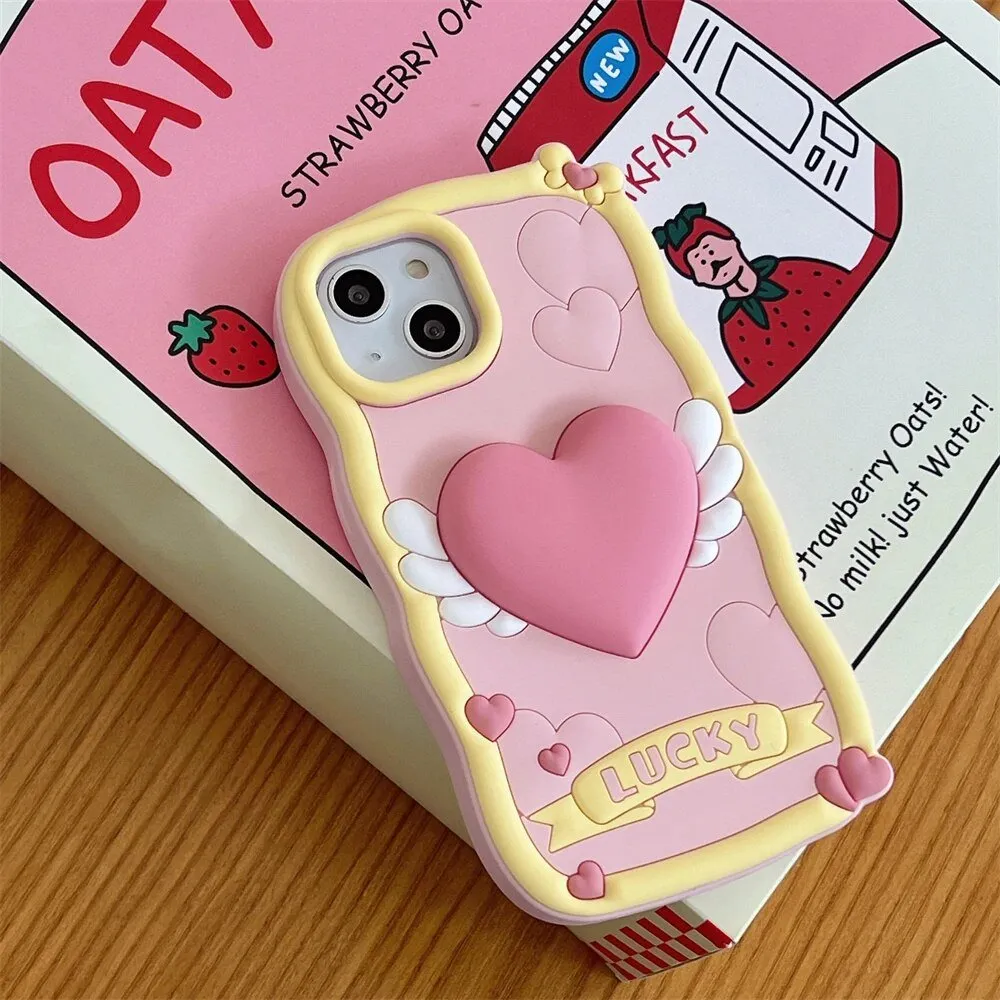 Kawaii Love Heart iPhone Case with Bracelet