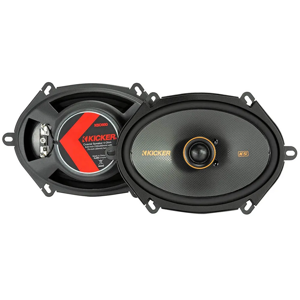 Kicker 6 x 8" Coaxial Speakers 150 Watts Max 4 Ohm Car Audio 47KSC6804 Pair