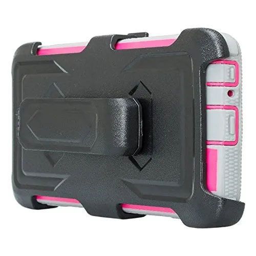 LG Aristo 2 Plus Case, Aristo 2, LG Tribute Dynasty, Rebel 3, Zone 4, Triple Protection 3-1 w/ Built in Screen Protector Heavy Duty Holster Shell Combo Case - Hot Pink