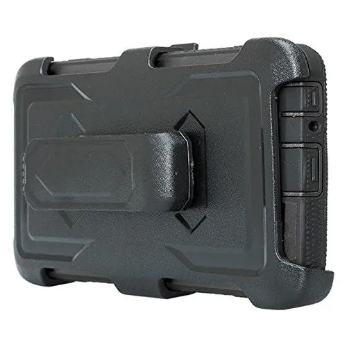 LG Aristo Case, K4 2017, K8 2017, Risio 2, Phoenix 3, Fortune, Triple Protection 3-1 w/ Built in Screen Protector Heavy Duty Holster Shell Combo Case - Black
