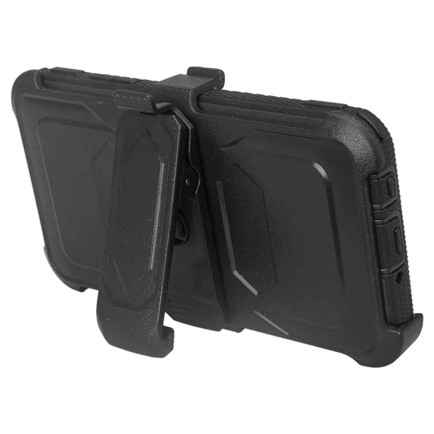 LG Aristo Case, K4 2017, K8 2017, Risio 2, Phoenix 3, Fortune, Triple Protection 3-1 w/ Built in Screen Protector Heavy Duty Holster Shell Combo Case - Black