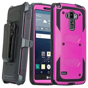 LG K8 | Phoenix 2 | Escape 3 Case, Triple Protection 3-1 w/ Built in Screen Protector Heavy Duty Holster Shell Combo Case for LG K8 | LG Phoenix 2 | LG Escape 3 - Purple