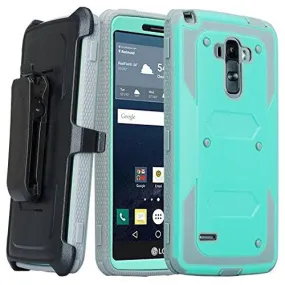 LG K8 | Phoenix 2 | Escape 3 Case, Triple Protection 3-1 w/ Built in Screen Protector Heavy Duty Holster Shell Combo Case for LG K8 | LG Phoenix 2 | LG Escape 3 - Teal