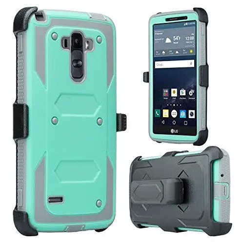 LG K8 | Phoenix 2 | Escape 3 Case, Triple Protection 3-1 w/ Built in Screen Protector Heavy Duty Holster Shell Combo Case for LG K8 | LG Phoenix 2 | LG Escape 3 - Teal