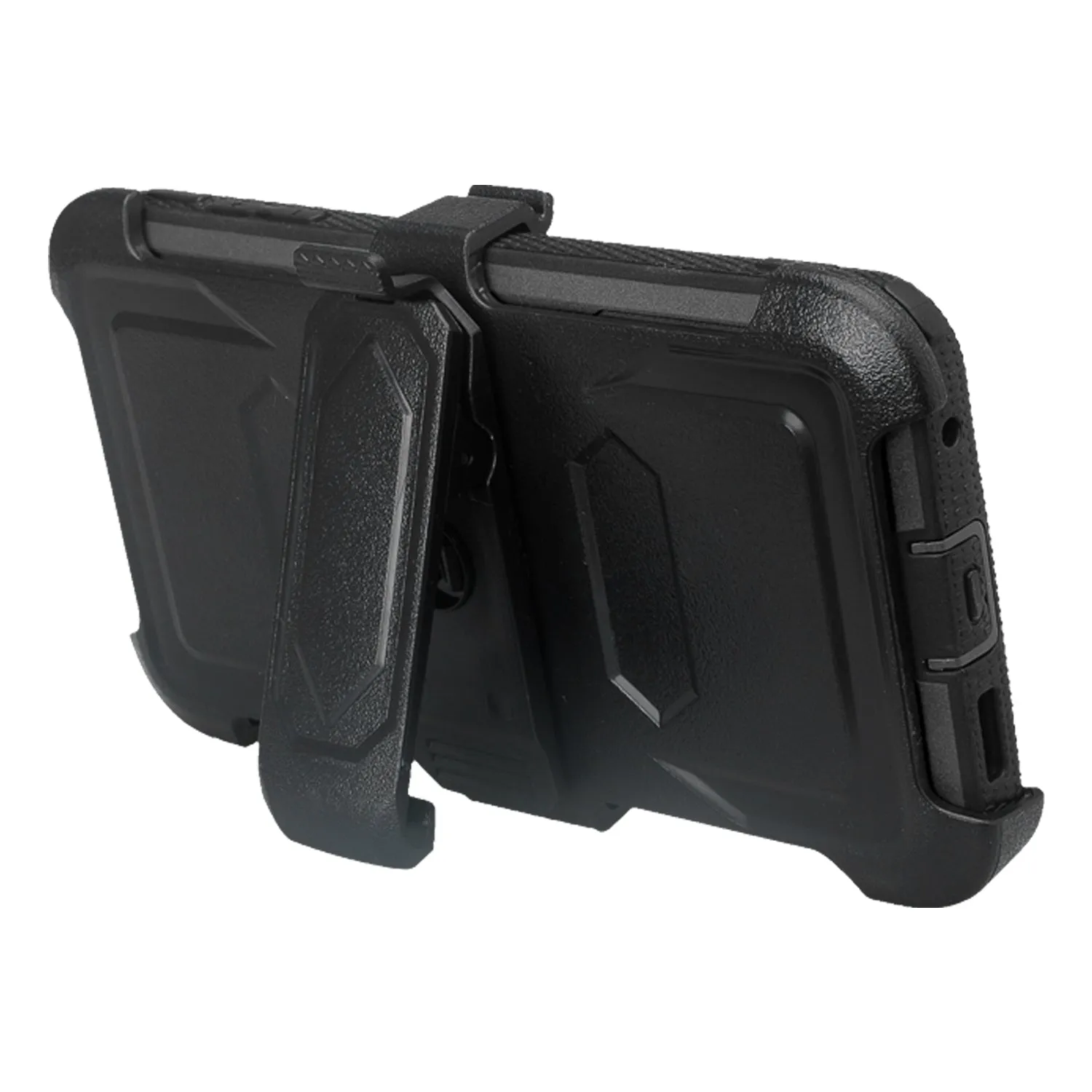 LG V30 Case, V30 Plus, Triple Protection [ Built in Screen Protector ] Heavy Duty Holster Shell Combo Clip Cover - Black