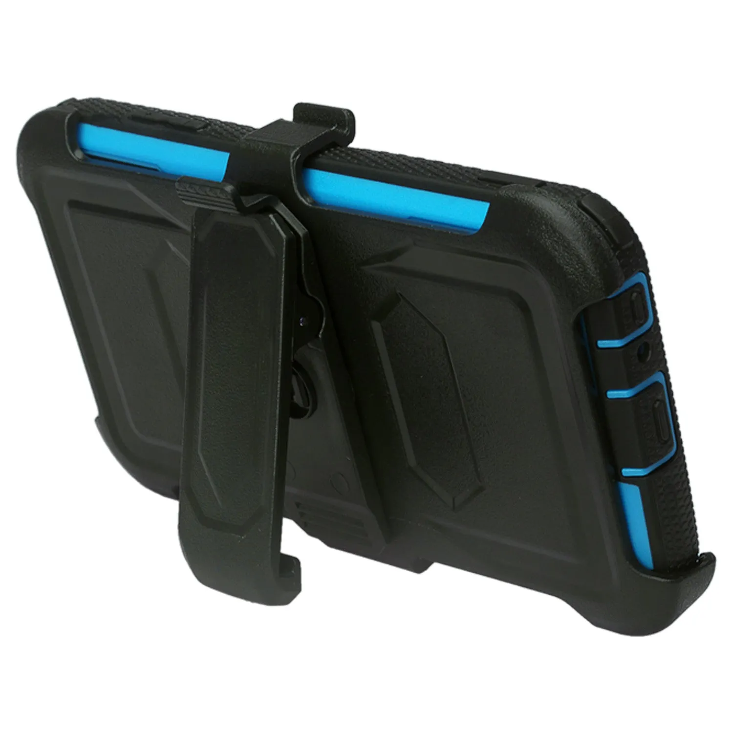LG X Power 2 Case, LG X Charge, LG Fiesta 2, Fiesta, LG K10 Power, Triple Protection 3-1 w/ Built in Screen Protector Heavy Duty Holster Shell Combo Clip Case Cover - Blue