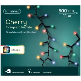 Lumineo 11m Multi-Coloured Twinkle Effect Outdoor LED Cherry Lights