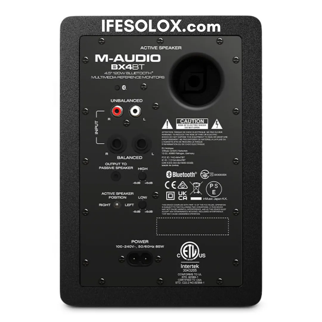 M-AUDIO BX4BT Dual (2-Way) 120W 4.5" Powered Bluetooth Studio Reference Monitor Speakers - Brand New