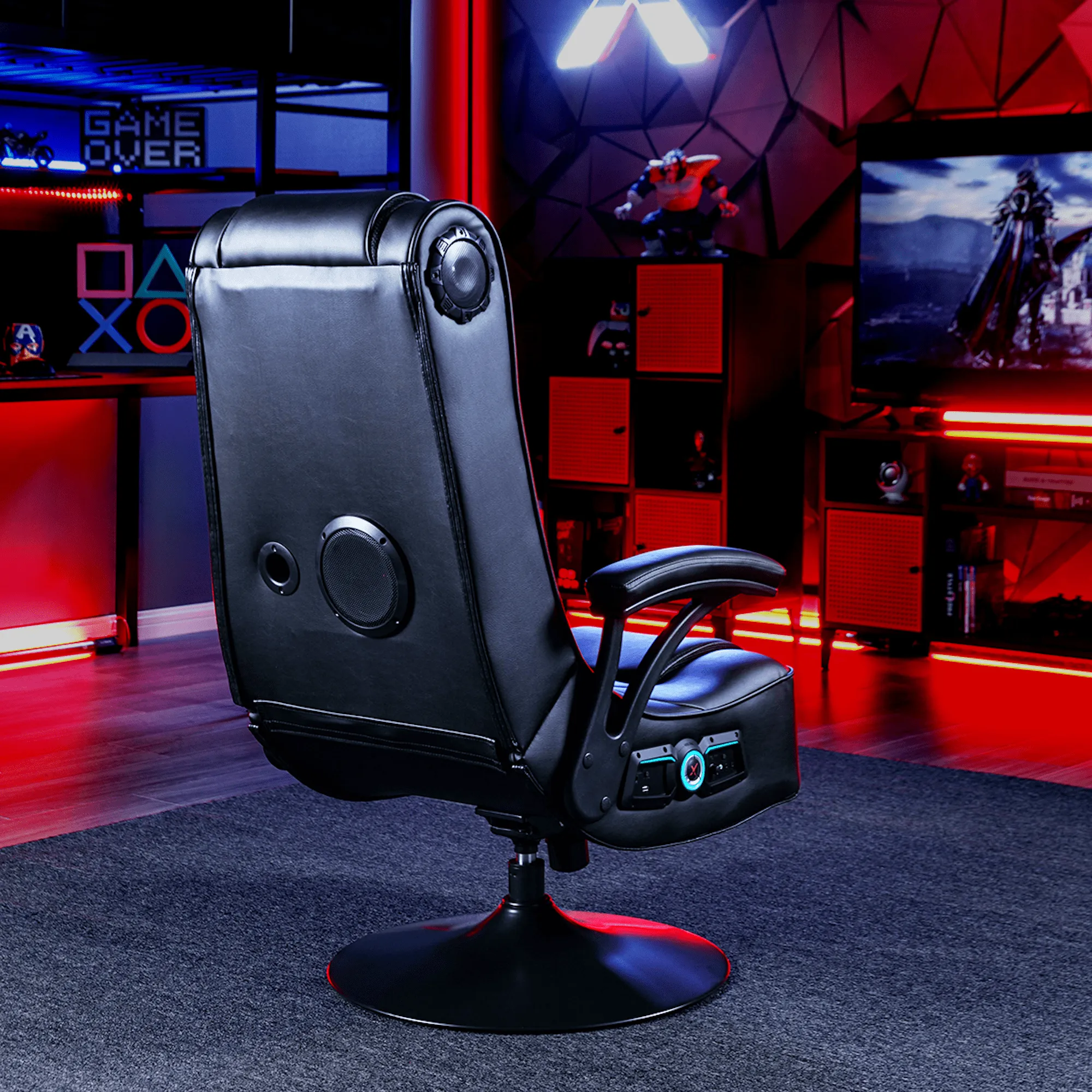 Mammoth 2.1 Bluetooth Pedestal Gaming Chair, Black