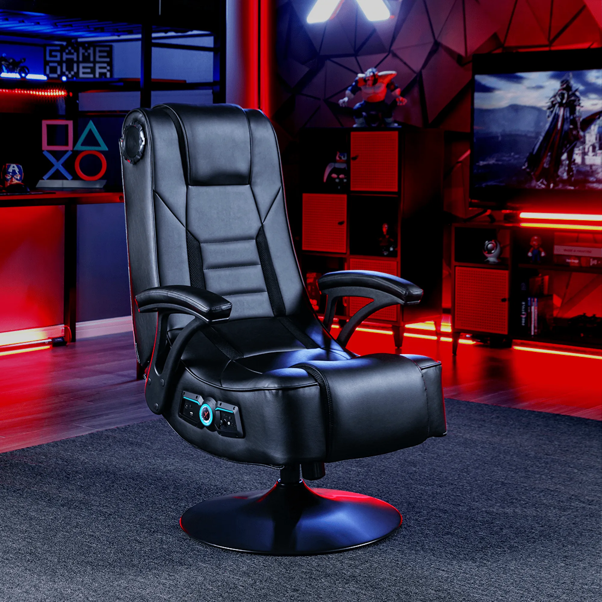 Mammoth 2.1 Bluetooth Pedestal Gaming Chair, Black