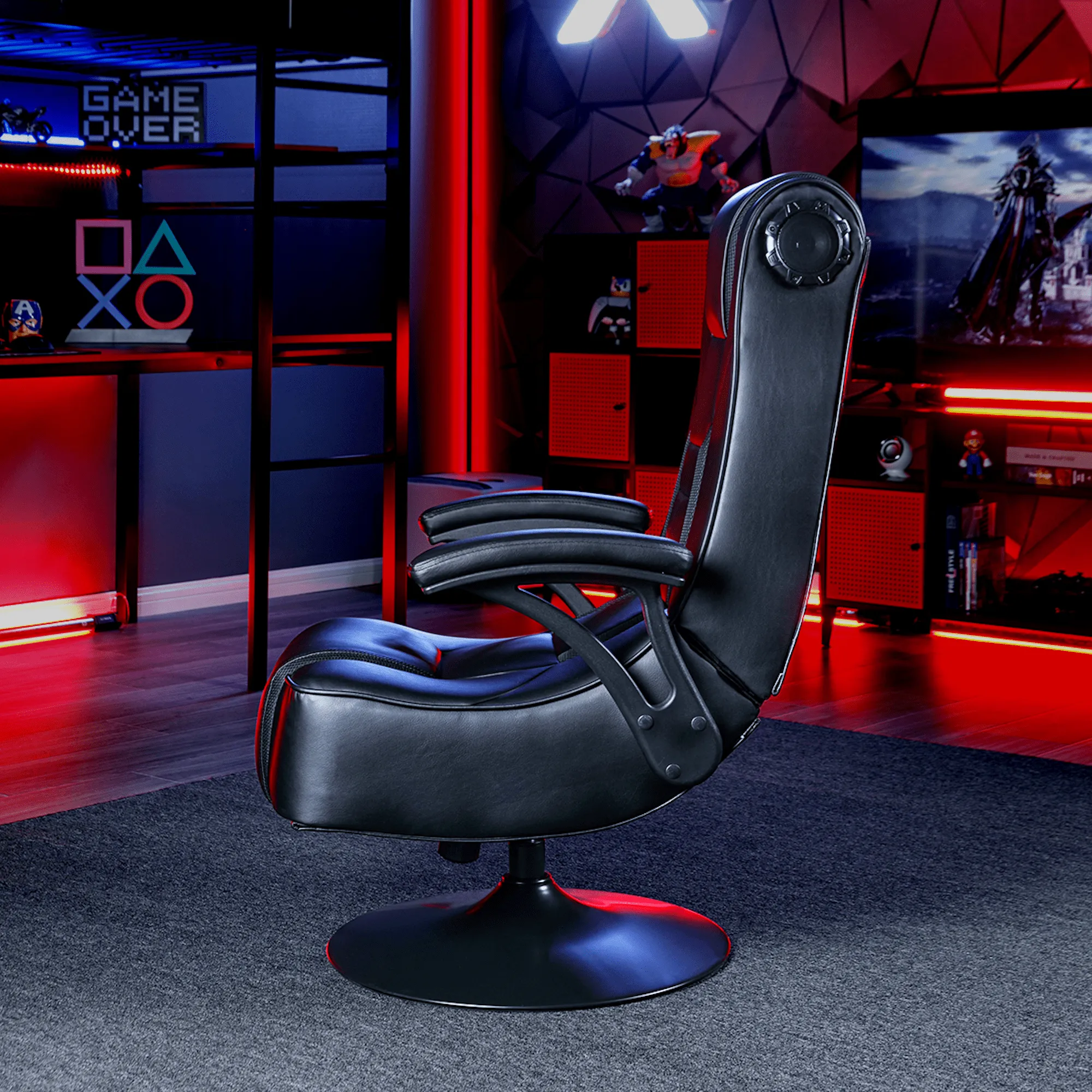 Mammoth 2.1 Bluetooth Pedestal Gaming Chair, Black