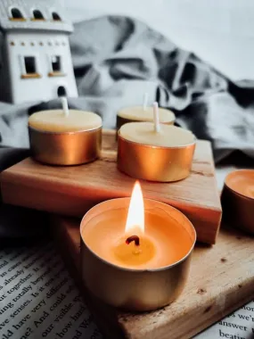 MISS PEACH Unscented 4 Hours Burning Time Wax Tealight Candles Set of 5, T Light Candle, Tealight Candle, Candles, Tea Lights Candles Set, Diwali Decoration Smokeless Candles