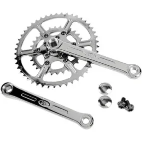 New Rando Bicycle Crankset - 175mm, 8/9/10-Speed, 46/30t, 50.4 BCD, Square Taper JIS Spindle Interface, Polished Stainless