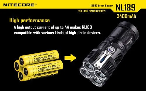 NITECORE NL189 3400mAh Protected Li-ion 18650 Rechargeable Battery