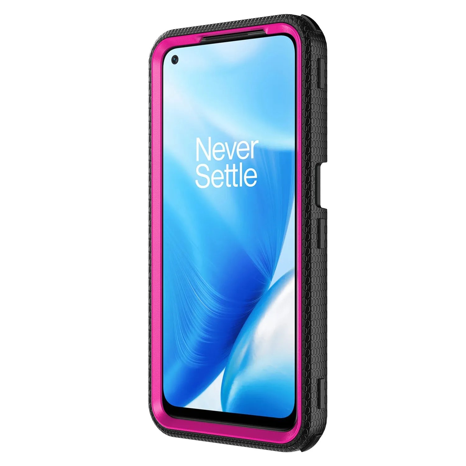 OnePlus Nord N200 5G Case, Nord N200 5G Case, Triple Protection 3-1 w/ Built in Screen Protector Heavy Duty Holster Shell Combo Clip Cover - Hot Pink