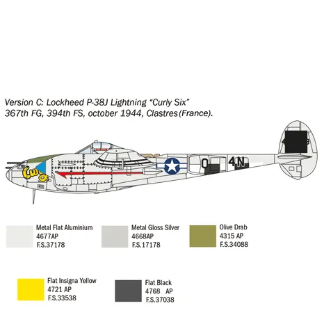 P-38J Lightning - 1:72 - Italeri - 1446