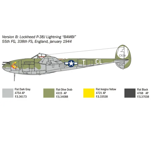 P-38J Lightning - 1:72 - Italeri - 1446