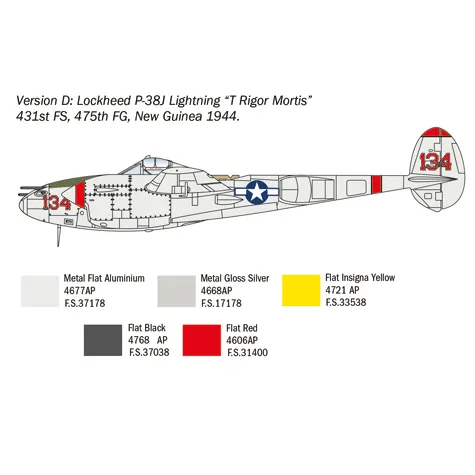 P-38J Lightning - 1:72 - Italeri - 1446