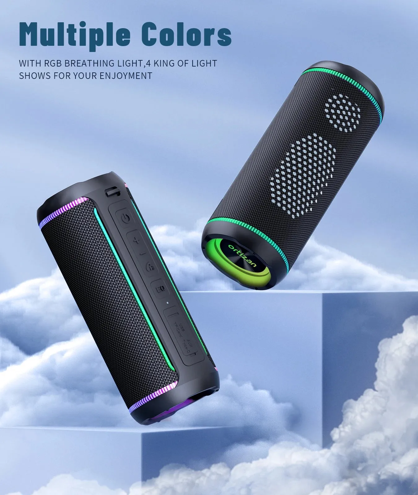 Portable Bluetooth Speakers Bass Boost 40W Powerful Wireless Waterproof Speaker 6600mAh Battery Support USB