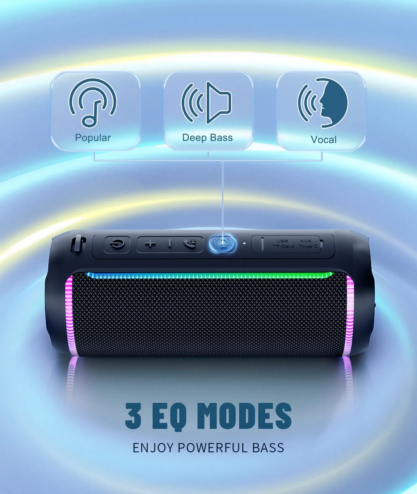 Portable Bluetooth Speakers Bass Boost 40W Powerful Wireless Waterproof Speaker 6600mAh Battery Support USB
