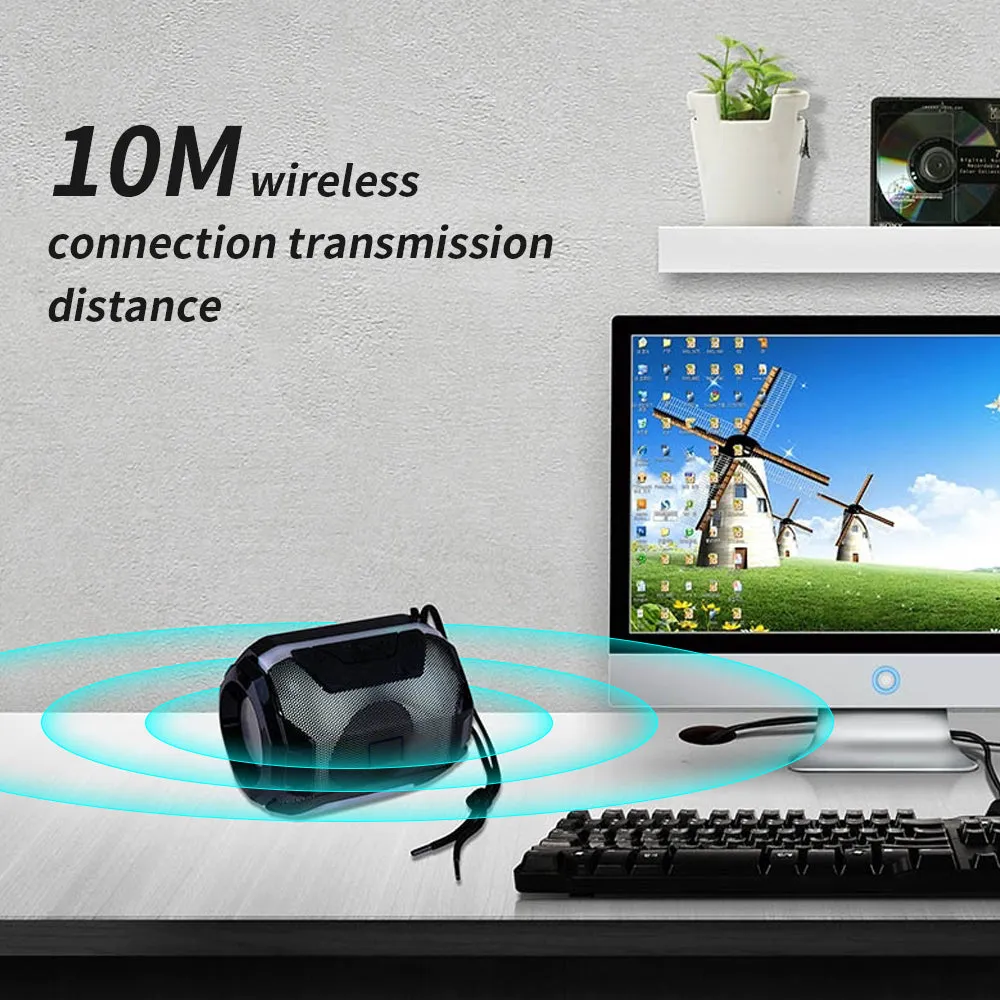 Portable Wirelessly BT Speaker With LEDs Light - Blue