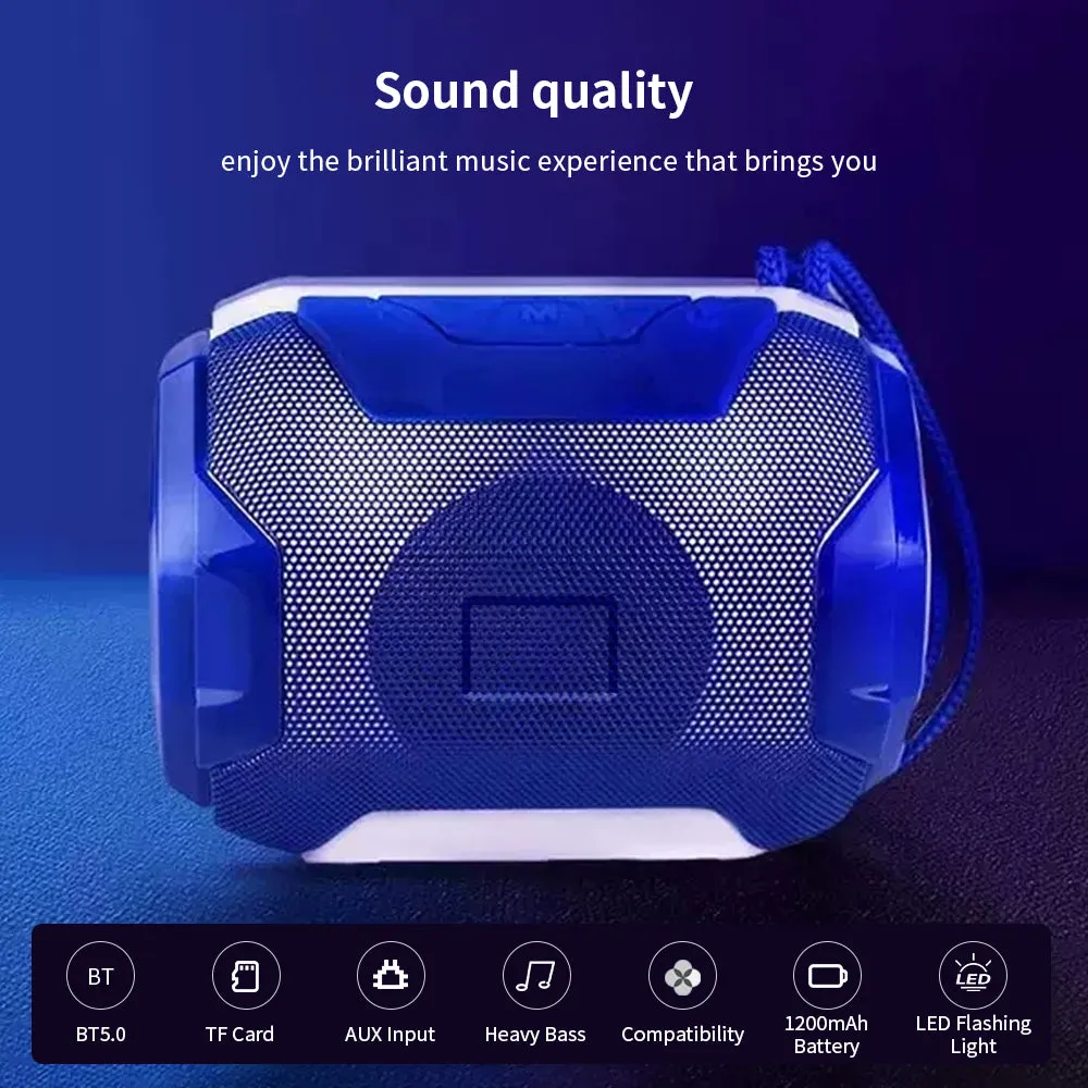 Portable Wirelessly BT Speaker With LEDs Light - Blue