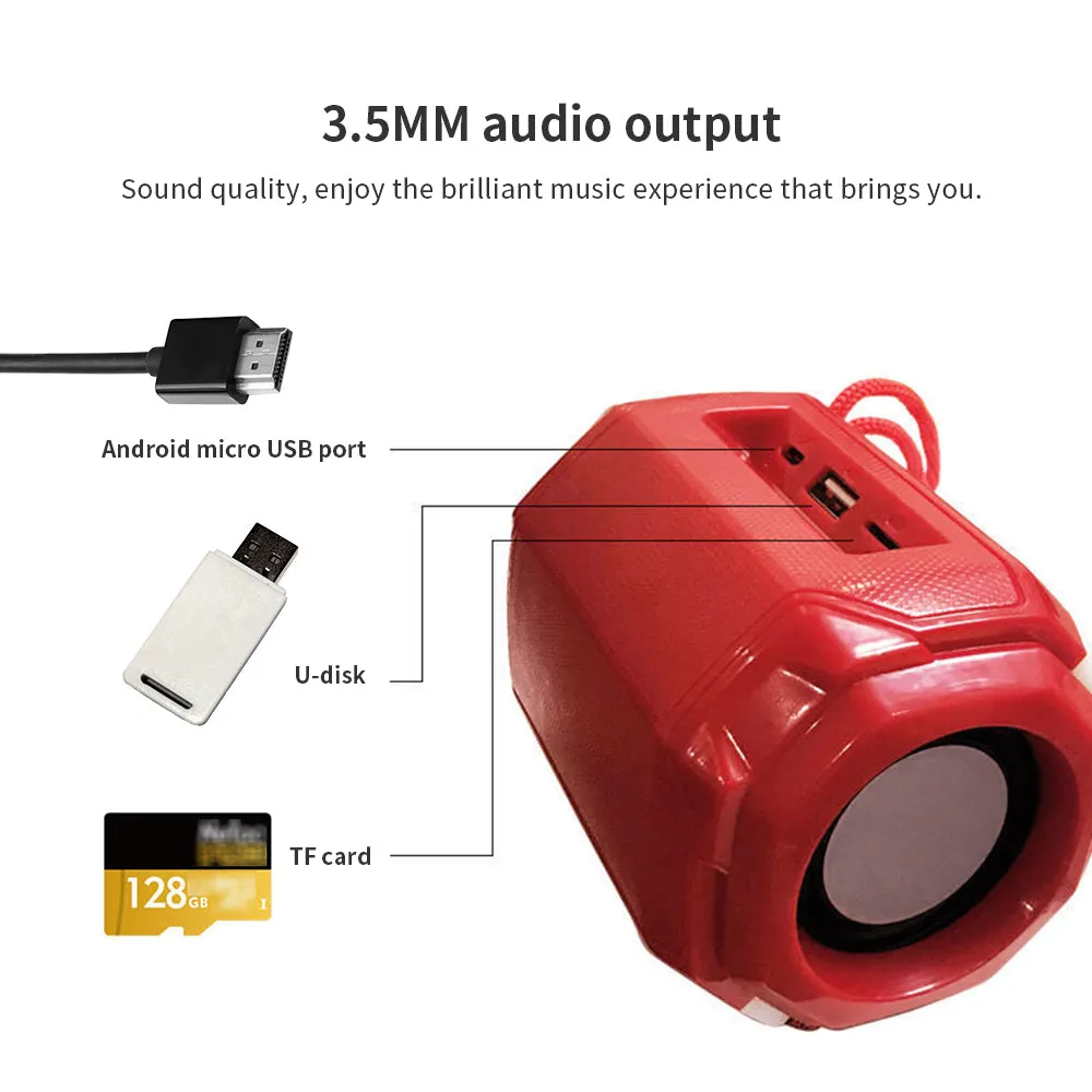 Portable Wirelessly BT Speaker With LEDs Light - Blue