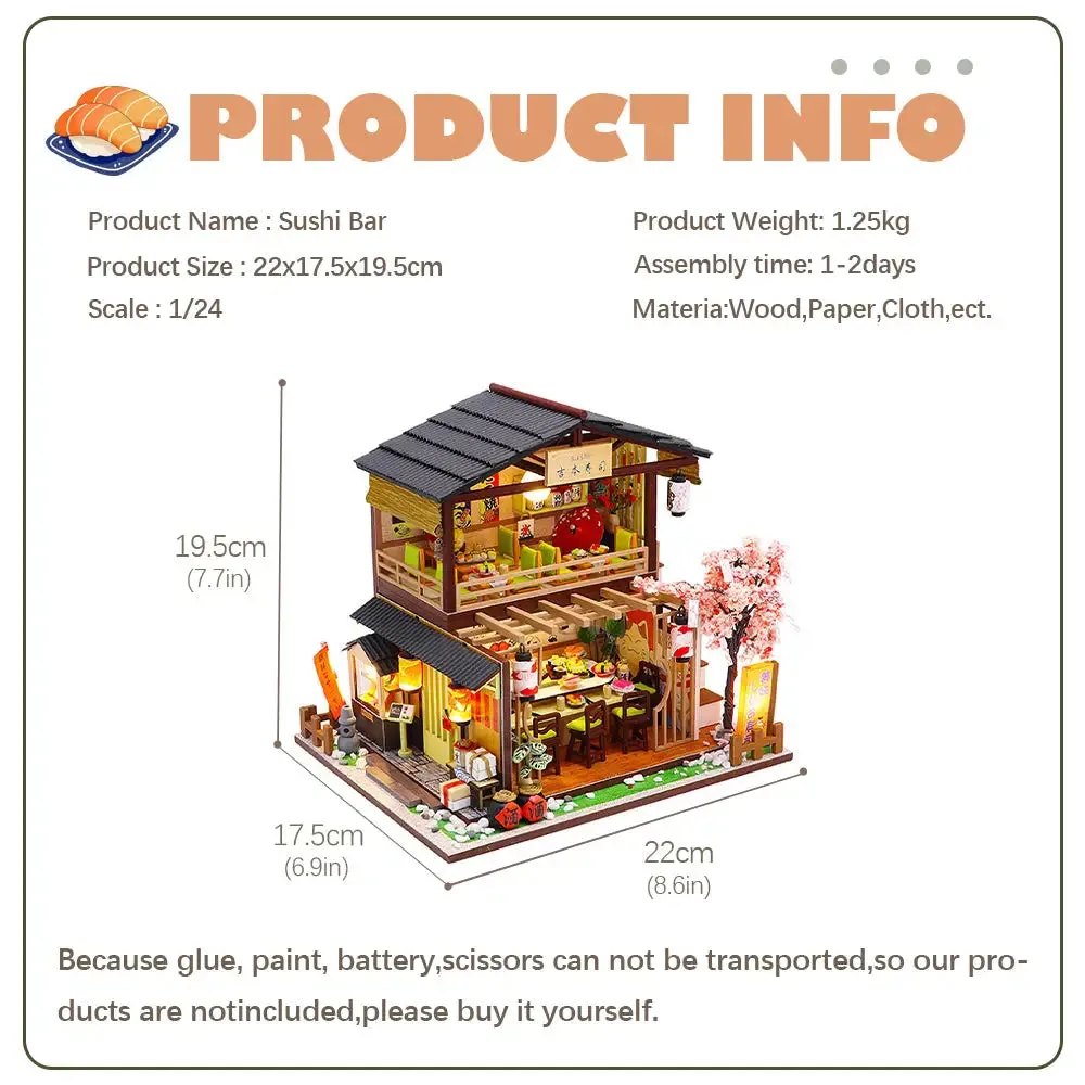 "Gubbion & Sushi" Miniature Dollhouse Kit