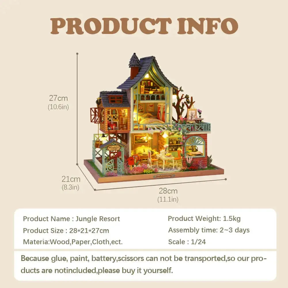 "Jungle Resort" DIY Miniature House Kit