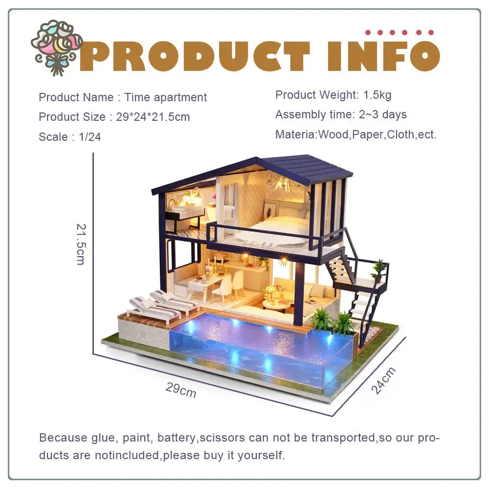 "Time Apartment" Miniature Dollhouse Kit