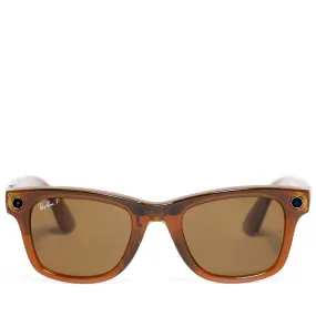 Ray-Ban Wayfarer Meta - Shiny Caramel/Polar Brown
