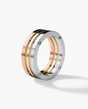Ready to Ship - BREWER Three-Tone Gold Ring
