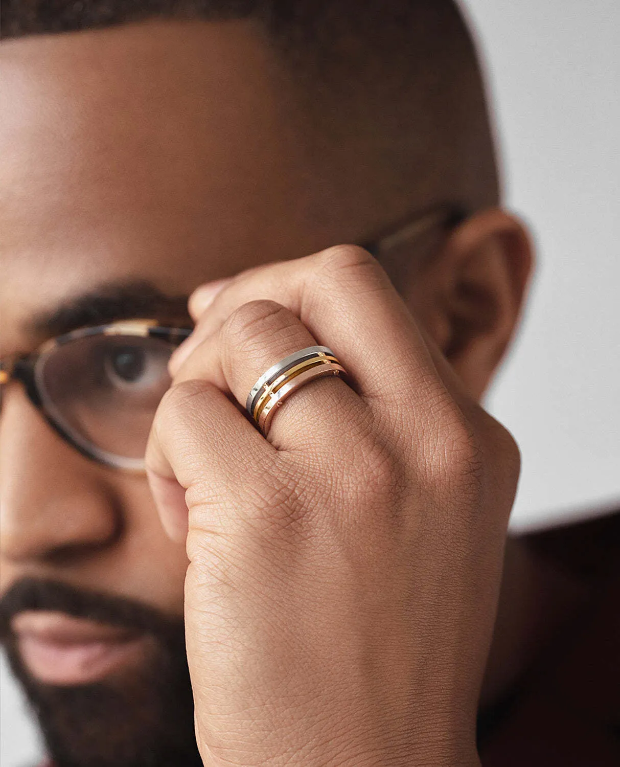 Ready to Ship - BREWER Three-Tone Gold Ring