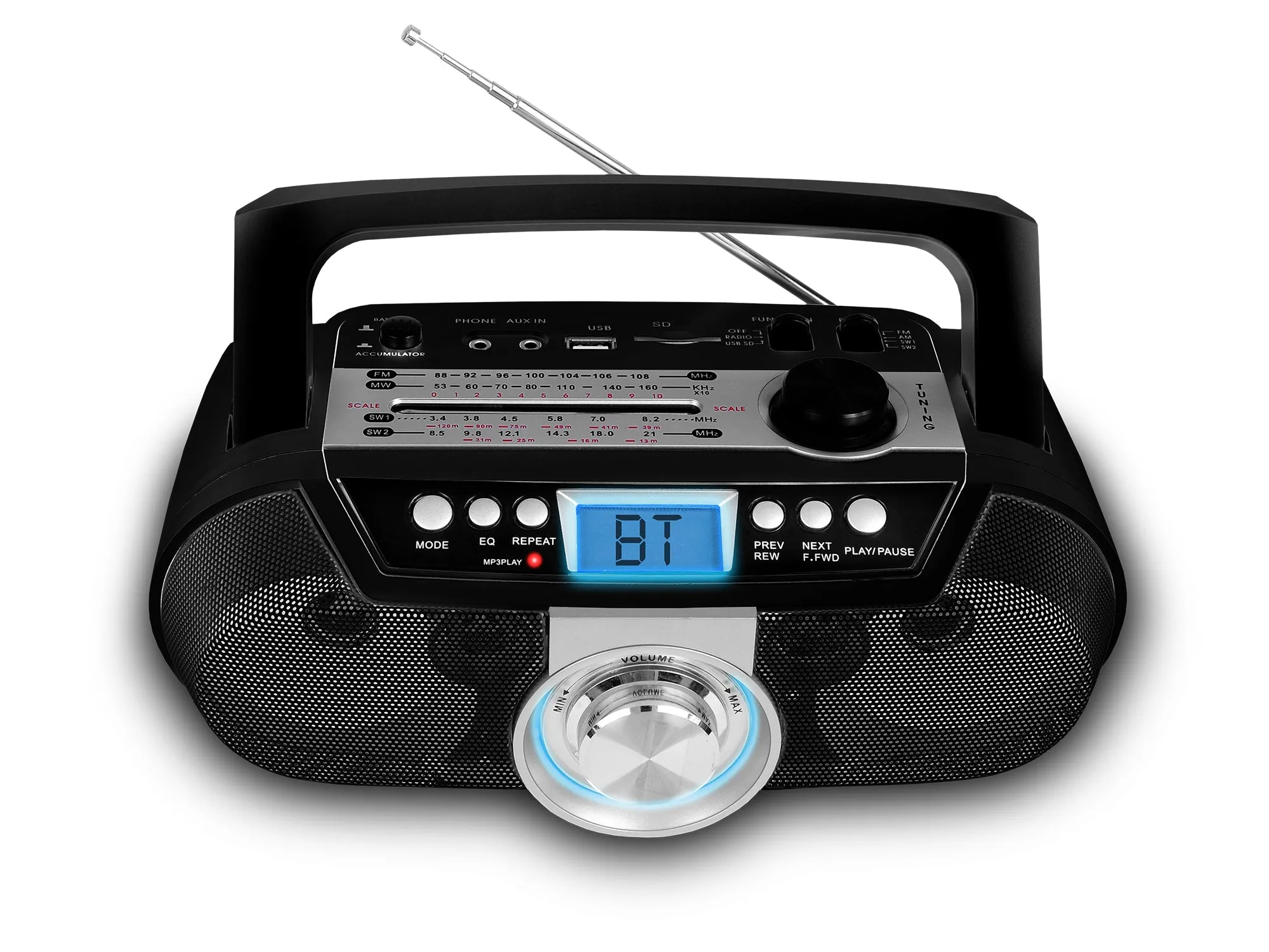 Rechargeable Bluetooth Portable Solar Powered Speaker with USB /SD Inputs
